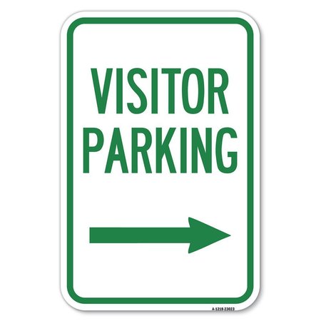 SIGNMISSION Reserved Parking Sign Visitor Parking A Heavy-Gauge Aluminum Sign, 12" x 18", A-1218-23023 A-1218-23023